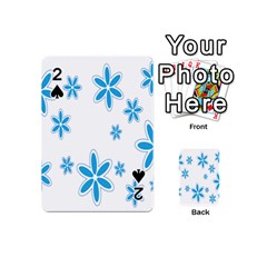 Star Flower Blue Playing Cards 54 (mini) 