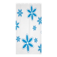 Star Flower Blue Shower Curtain 36  X 72  (stall) 