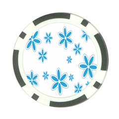 Star Flower Blue Poker Chip Card Guard