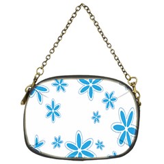 Star Flower Blue Chain Purses (one Side)  by Mariart