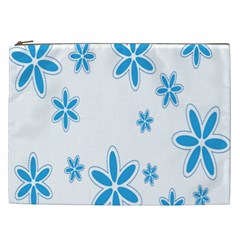 Star Flower Blue Cosmetic Bag (xxl)  by Mariart