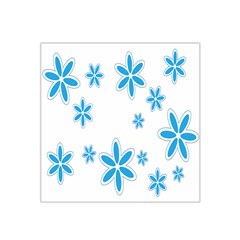 Star Flower Blue Satin Bandana Scarf