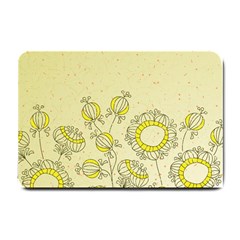 Sunflower Fly Flower Floral Small Doormat  by Mariart