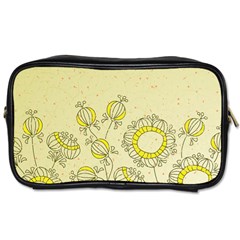 Sunflower Fly Flower Floral Toiletries Bags by Mariart