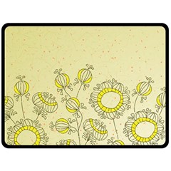 Sunflower Fly Flower Floral Fleece Blanket (large)  by Mariart