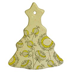 Sunflower Fly Flower Floral Christmas Tree Ornament (two Sides)