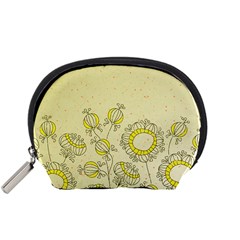 Sunflower Fly Flower Floral Accessory Pouches (small)  by Mariart