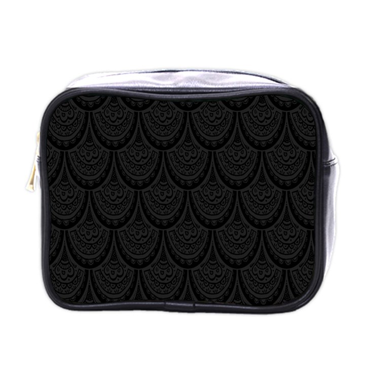 Skin Abstract Wallpaper Dump Black Flower  Wave Chevron Mini Toiletries Bags