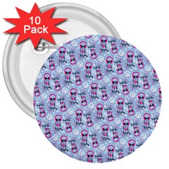 Pattern Kitty Headphones  3  Buttons (10 Pack) 