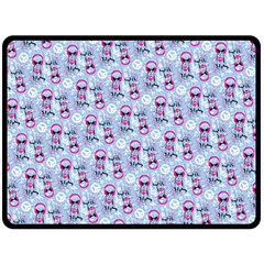 Pattern Kitty Headphones  Double Sided Fleece Blanket (large)  by iCreate