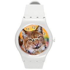 Tiger Beetle Lion Tiger Animals Round Plastic Sport Watch (m)