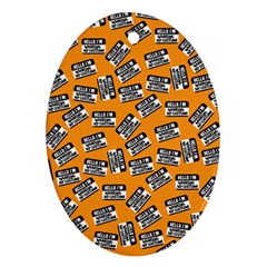 Pattern Halloween Wearing Costume Icreate Ornament (oval) by iCreate