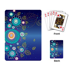 Flower Blue Floral Sunflower Star Polka Dots Sexy Playing Card by Mariart