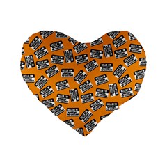 Pattern Halloween Wearing Costume Icreate Standard 16  Premium Flano Heart Shape Cushions by iCreate