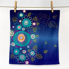 Flower Blue Floral Sunflower Star Polka Dots Sexy Face Towel by Mariart