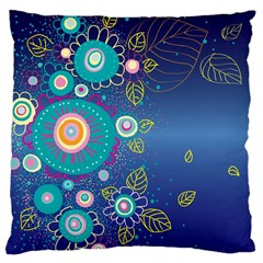 Flower Blue Floral Sunflower Star Polka Dots Sexy Large Cushion Case (one Side) by Mariart
