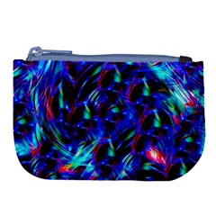 Dark Neon Stuff Blue Red Black Rainbow Light Large Coin Purse by Mariart