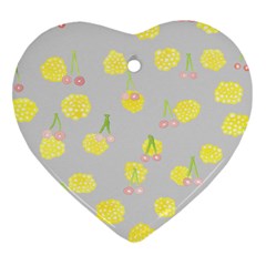 Cute Fruit Cerry Yellow Green Pink Ornament (Heart)