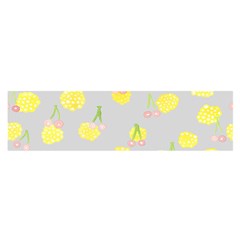 Cute Fruit Cerry Yellow Green Pink Satin Scarf (Oblong)