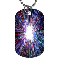 Seamless Animation Of Abstract Colorful Laser Light And Fireworks Rainbow Dog Tag (one Side)