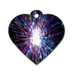 Seamless Animation Of Abstract Colorful Laser Light And Fireworks Rainbow Dog Tag Heart (one Side) by Mariart