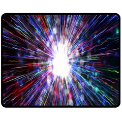 Seamless Animation Of Abstract Colorful Laser Light And Fireworks Rainbow Fleece Blanket (medium) 