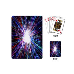 Seamless Animation Of Abstract Colorful Laser Light And Fireworks Rainbow Playing Cards (mini) 