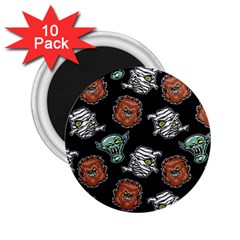 Pattern Halloween Werewolf Mummy Vampire Icreate 2 25  Magnets (10 Pack)  by iCreate