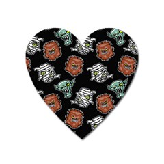 Pattern Halloween Werewolf Mummy Vampire Icreate Heart Magnet by iCreate