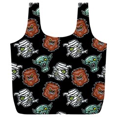 Pattern Halloween Werewolf Mummy Vampire Icreate Full Print Recycle Bags (l)  by iCreate