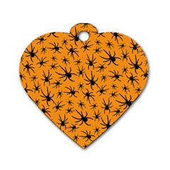 Pattern Halloween Black Spider Icreate Dog Tag Heart (two Sides) by iCreate