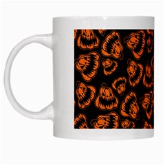 Pattern Halloween Jackolantern White Mugs