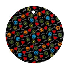 Pattern Halloween Peacelovevampires  Icreate Ornament (round) by iCreate