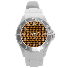 Halloween Color Skull Heads Round Plastic Sport Watch (l) by iCreate