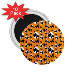 Pattern Halloween Black Cat Hissing 2 25  Magnets (10 Pack)  by iCreate