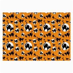 Pattern Halloween Black Cat Hissing Large Glasses Cloth by iCreate