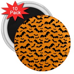 Pattern Halloween Bats  Icreate 3  Magnets (10 Pack)  by iCreate