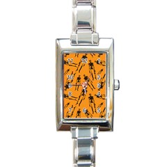 Halloween Skeletons  Rectangle Italian Charm Watch by iCreate