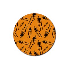 Halloween Skeletons  Rubber Round Coaster (4 Pack)  by iCreate