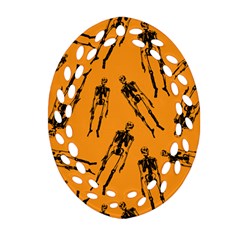 Halloween Skeletons  Oval Filigree Ornament (two Sides)