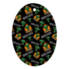 Halloween Ghoul Zone Icreate Oval Ornament (two Sides) by iCreate