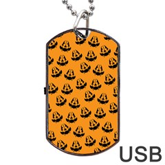 Halloween Jackolantern Pumpkins Icreate Dog Tag Usb Flash (one Side) by iCreate