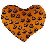 Halloween Jackolantern Pumpkins iCreate Large 19  Premium Heart Shape Cushions Front