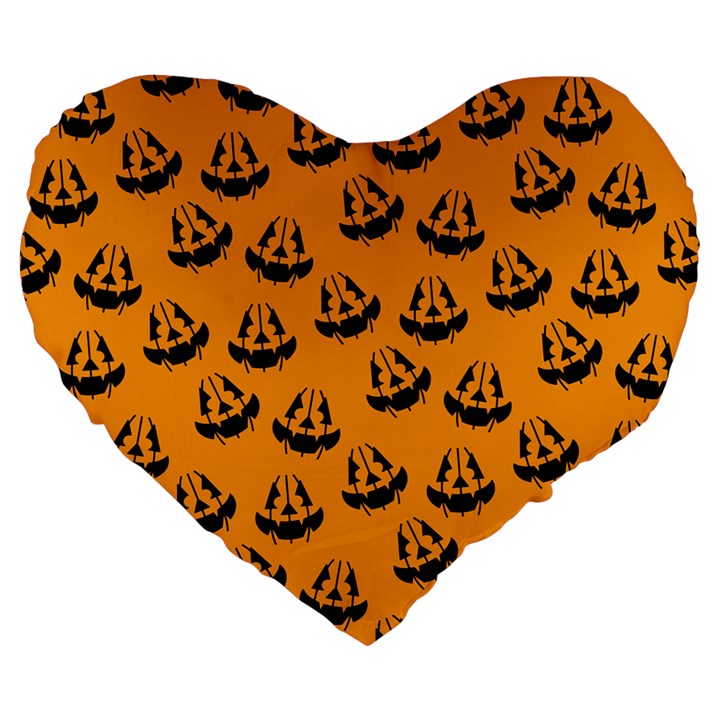 Halloween Jackolantern Pumpkins iCreate Large 19  Premium Heart Shape Cushions