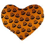 Halloween Jackolantern Pumpkins iCreate Large 19  Premium Heart Shape Cushions Back