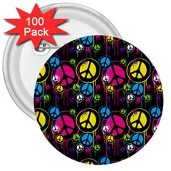 Peace Drips Icreate 3  Buttons (100 Pack)  by iCreate