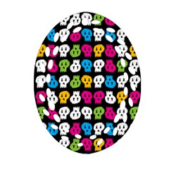 Pattern Painted Skulls Icreate Ornament (oval Filigree) by iCreate