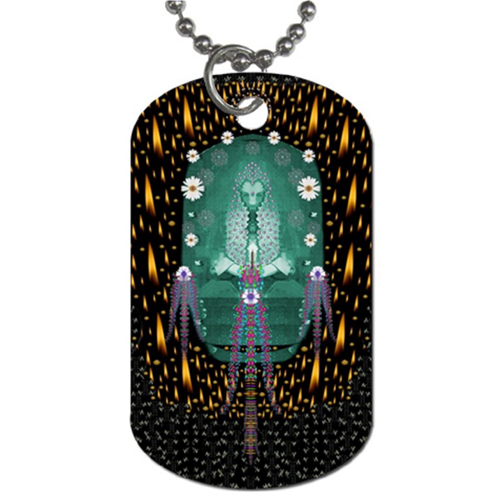 Temple Of Yoga In Light Peace And Human Namaste Style Dog Tag (Two Sides)