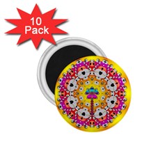 Fantasy Flower In Tones 1 75  Magnets (10 Pack) 