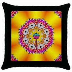 Fantasy Flower In Tones Throw Pillow Case (black) by pepitasart